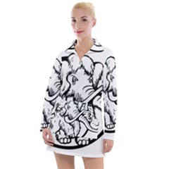 Mammoth Elephant Strong Women s Long Sleeve Casual Dress