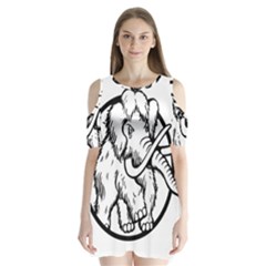 Mammoth Elephant Strong Shoulder Cutout Velvet One Piece