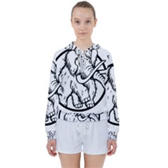 Mammoth Elephant Strong Women s Tie Up Sweat