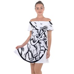 Mammoth Elephant Strong Off Shoulder Velour Dress by Amaryn4rt