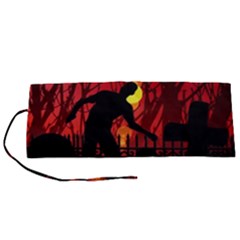 Horror Zombie Ghosts Creepy Roll Up Canvas Pencil Holder (S)