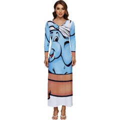 Elephant Bad Shower Long Sleeve Longline Maxi Dress by Amaryn4rt