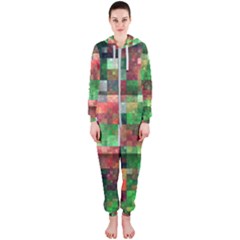Paper Background Color Graphics Hooded Jumpsuit (ladies)