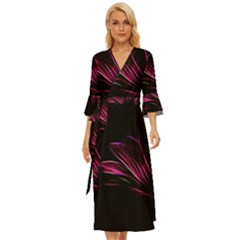 Purple Flower Pattern-design-abstract-background Midsummer Wrap Dress