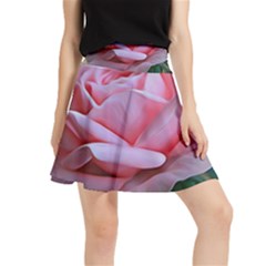 Rose Pink Flowers Pink Saturday Waistband Skirt by Amaryn4rt