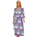 Background Floral Pattern Purple Midsummer Wrap Dress View1