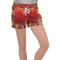 Color Gold Yellow Background Women s Velour Lounge Shorts