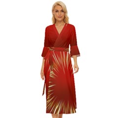 Color Gold Yellow Background Midsummer Wrap Dress