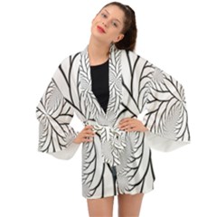 Fractal Symmetry Pattern Network Long Sleeve Kimono