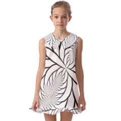 Fractal Symmetry Pattern Network Kids  Pilgrim Collar Ruffle Hem Dress by Amaryn4rt