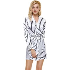 Fractal Symmetry Pattern Network Long Sleeve Satin Robe by Amaryn4rt