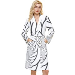 Fractal Symmetry Pattern Network Long Sleeve Velvet Robe by Amaryn4rt