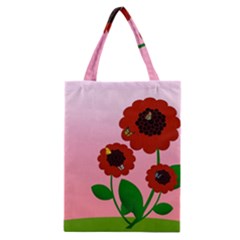 Flowers Butterflies Red Flowers Classic Tote Bag