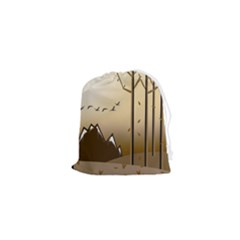 Landscape Trees Wallpaper Mountains Drawstring Pouch (xs)