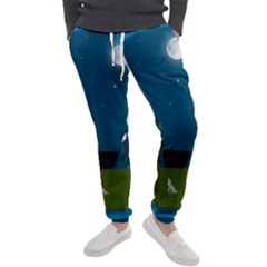 Vector Graphic Mountains Snow Wolf Men s Jogger Sweatpants