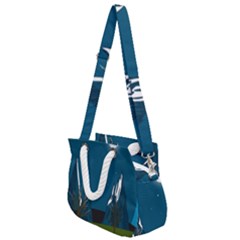 Vector Graphic Mountains Snow Wolf Rope Handles Shoulder Strap Bag