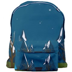 Vector Graphic Mountains Snow Wolf Giant Full Print Backpack