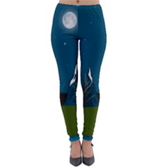 Vector Graphic Mountains Snow Wolf Lightweight Velour Leggings