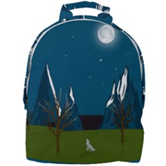 Vector Graphic Mountains Snow Wolf Mini Full Print Backpack