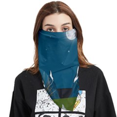 Vector Graphic Mountains Snow Wolf Face Covering Bandana (Triangle)