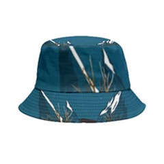 Vector Graphic Mountains Snow Wolf Inside Out Bucket Hat