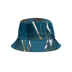 Vector Graphic Mountains Snow Wolf Inside Out Bucket Hat (Kids)