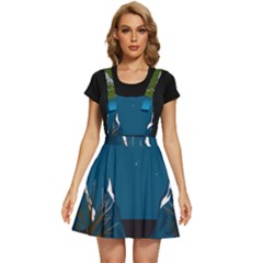 Vector Graphic Mountains Snow Wolf Apron Dress by Sarkoni