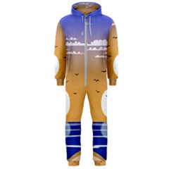 Vector Graphic Clipart Mountains Hooded Jumpsuit (men)