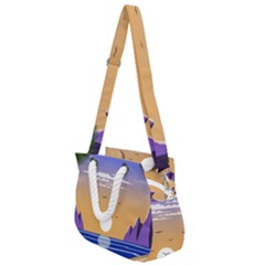 Vector Graphic Clipart Mountains Rope Handles Shoulder Strap Bag by Sarkoni