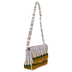 Birch Trees Fall Autumn Leaves Shoulder Bag With Back Zipper by Sarkoni