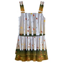 Birch Trees Fall Autumn Leaves Kids  Layered Skirt Swimsuit by Sarkoni