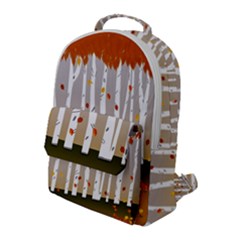 Birch Trees Fall Autumn Leaves Flap Pocket Backpack (large) by Sarkoni