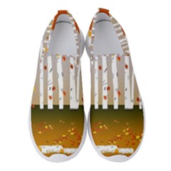 Birch Trees Fall Autumn Leaves Women s Slip On Sneakers by Sarkoni