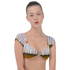 Birch Trees Fall Autumn Leaves Cap Sleeve Ring Bikini Top by Sarkoni