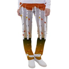 Birch Trees Fall Autumn Leaves Women s Casual Pants by Sarkoni