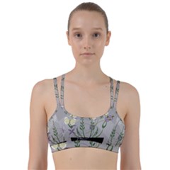 Flower Butterfly Pot Line Them Up Sports Bra by Sarkoni