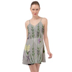 Flower Butterfly Pot Summer Time Chiffon Dress by Sarkoni