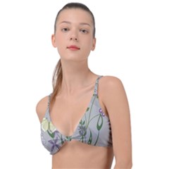 Flower Butterfly Pot Knot Up Bikini Top