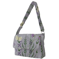 Flower Butterfly Pot Full Print Messenger Bag (l) by Sarkoni