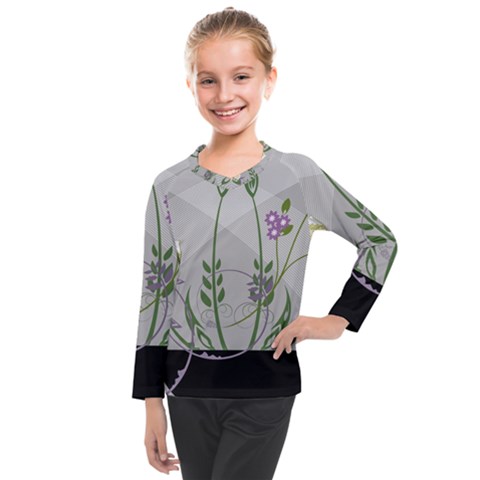 Flower Butterfly Pot Kids  Long Mesh T-shirt by Sarkoni