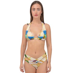 Vector Graphic Clipart Beach House Double Strap Halter Bikini Set