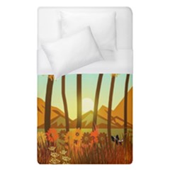 Mountains Fall Flowers Duvet Cover (single Size)