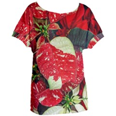 Poinsettia Christmas Star Plant Women s Oversized T-shirt by Sarkoni