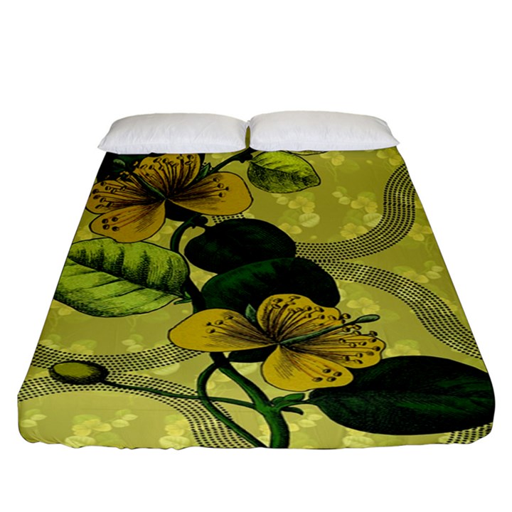 Flower Blossom Fitted Sheet (King Size)