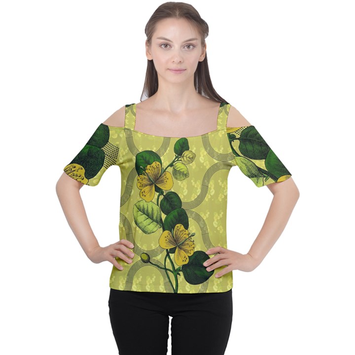 Flower Blossom Cutout Shoulder T-Shirt