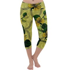 Flower Blossom Capri Yoga Leggings