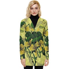 Flower Blossom Button Up Hooded Coat 