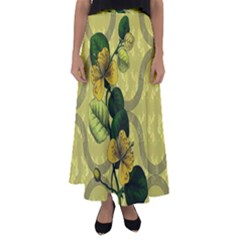 Flower Blossom Flared Maxi Skirt