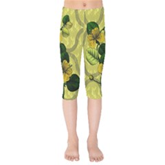 Flower Blossom Kids  Capri Leggings  by Sarkoni