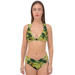 Flower Blossom Double Strap Halter Bikini Set